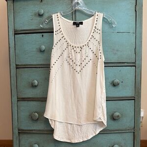 I.N. San Francisco Cream Studded Tank Top